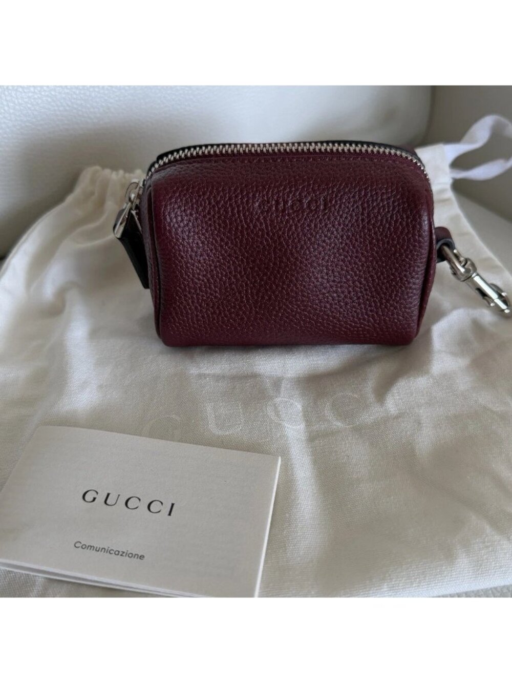 NEW GUCCI BAG Charm Burgundy Mini 100% Authentic Leather